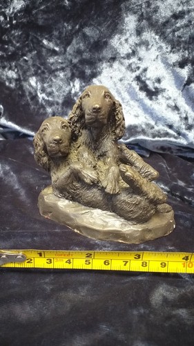 Pair spaniels cast in - of, spaniels,