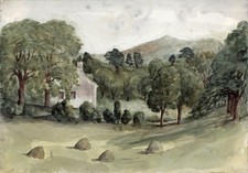 Scottish Rural Landscape - Scotland - Antique Watercolour Painting 19th Century