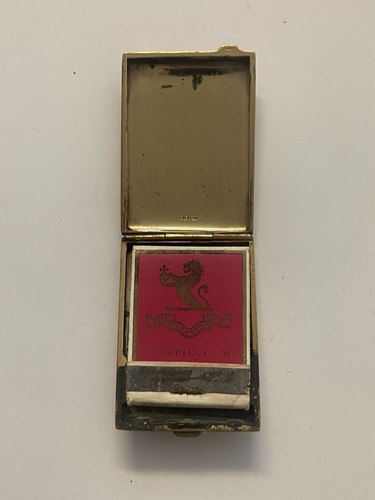 Vintage brass matchbox holder - matchbox,