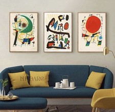 Set Of 3 Joan Miro Canvas Wall