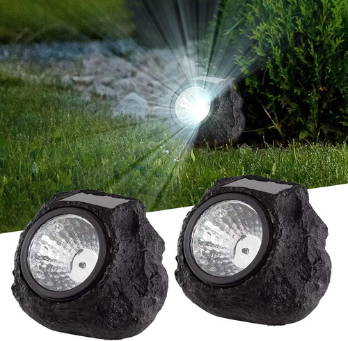 Solar stone lights outdoor - stone,
