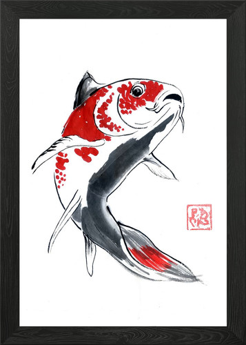 Japanese koi fish - japanese, painting