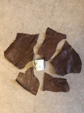 Leather Hide Offcuts x5 -Textured Brown Dyed
