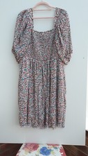 Nina Leonard square neck plisse chiffon knee length dress new size 2XL QVC bx11