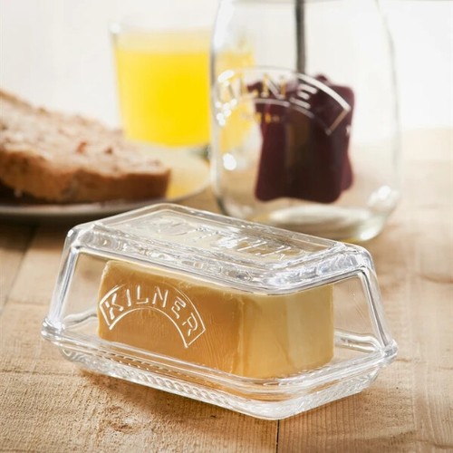 Kilner glass butter dish and - butter,
