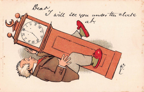 Comic old grandfather clock - comic,
