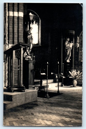 Postcard church altar rppc - altar,