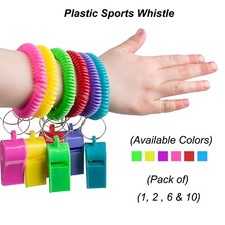 Colourfull Plastic Sports Whistle Loud Football Teacher Referee Keychain Keyring