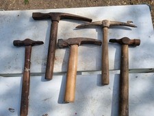 6 x Vintage Brades Hammers Job Lot Chipping, Pick Stone Masons Hammers Etc