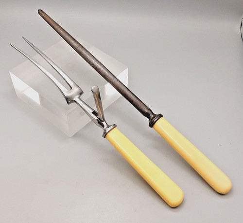 Vintage stainless carving - carving, fork