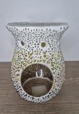 Yankee Candle Ceramic Oil Burner Cracked White Red Yelllow Orange Design New