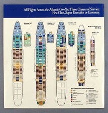 BRITISH CALEDONIAN BOEING 747 COMBI DOUGLAS DC-10 BAC1-11 AIRLINE SEAT MAP BCAL