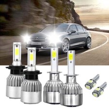 FOR Citroen C5 H1 H7 501 White Xenon HID High/Low/Side LED Headlight Bulbs Set