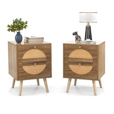 Set of 2 Nightstands Modern
