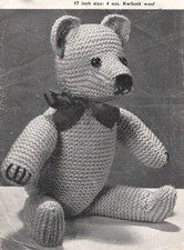 Vintage DK Knitted Teddy Bear