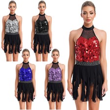 Latin Ballroom Dance Costume for Women Ballet Leotard Dress Cha Cha Dancewear