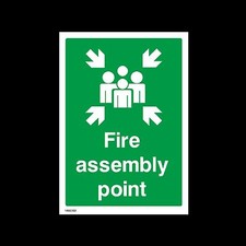 Fire Assembly Point - Plastic Sign, Sticker - All Sizes - MISC132
