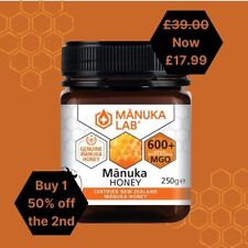 Manuka Honey 600 MGO NPA17+- High Strength - 250g  EXP 23/07/25 RRP £39.00