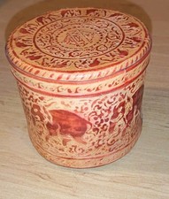 Vintage Red Leather Tea Caddy