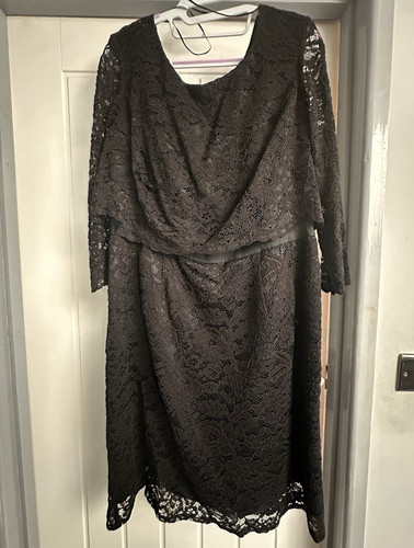 Ladies black lace dress size - ladies,