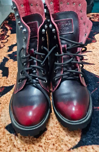 Women black red leather - women’s, black/red