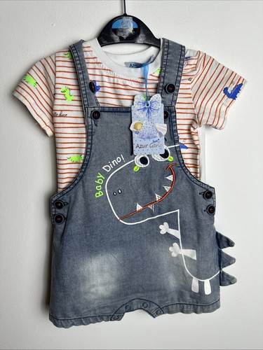 Baby boys dinosaur dungaree - dinosaur,