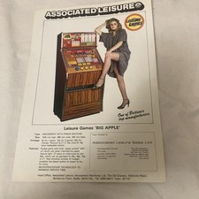 Leisure Games - Big Apple Arcade Machine Advert / Flyer Original