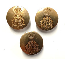3 x 11th Hussars (Prince Albert's Own) Large 22.5mm Kings Crown Blazer Buttons
