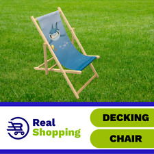 Wooden Folding Deck Chair for Kids Outdoor Garden Patio Balcony Camping