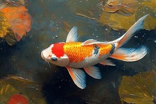 Japanese koi carp fish - fish, canvas