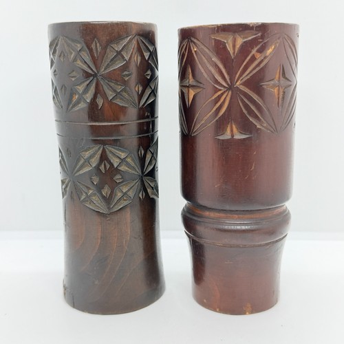 Geometric carved bamboo - x,