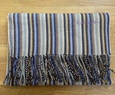 PAUL SMITH Men’s Signature Stripes Lambswool Embroidered Logo Scarf RRP £140