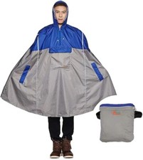 Lightweight Cycling Rain Poncho Bike Hooded Raincoat Cape Breathable Waterproof