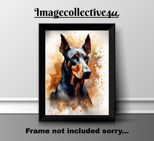 Doberman dog pet print - a4,