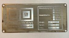Class 66 Worksplate Ex 66526 - General Motors Corporation - Ex Loco - Very Rare