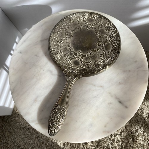 Vintage silver tone round - tone,