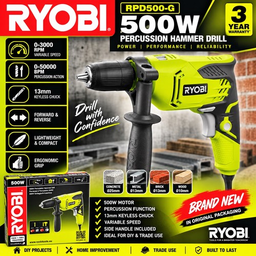 Ryobi rpd500 500w percussion - 500w,