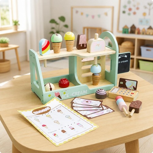 Wooden ice cream shop - wooden, safe