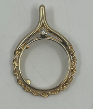 14K Solid Gold Diamond Coin