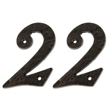 2x Rustic Iron Numeral -