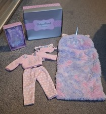 Designafriend Doll Outfit Unicorn Sleeping Bag Pjs Sleep Mask Backpack  Boxed