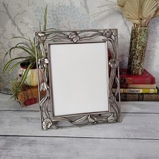 Pewter Picture Photo Frame Art Nouveau Style Tulip Design Portrait / Landscape 