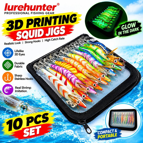 10pcs luminous squid - squid, hook
