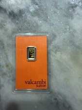 0.5gram Gold Bar Valcambi Suisse In Assay Card 999.9 Gold