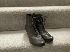 Gabor Dark Grey Leather Lace