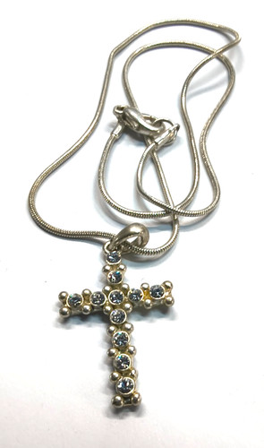 Gold tone diamante cross - gold,