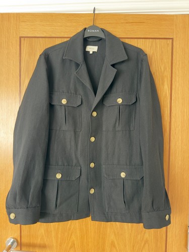 Moss bros black wool - black, linen