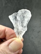 Satyaloka Azeztulite Quartz Natural Crystal Palm Stone from India
