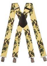 Braces/Suspenders, Adult/Unisex 4cm X Shape Printed  with Clips various Designs