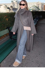 ZARA WOOL BLEND SCARF COAT ZW